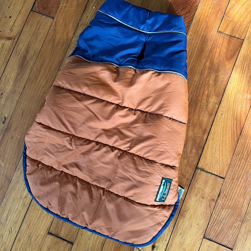 L.L. Bean Orange and Navy Dog Jacket